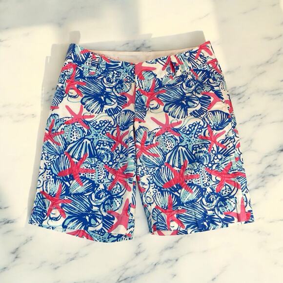 Lilly Pulitzer Chipper Shorts Womens Sz 4 Starfish She She Shells Bermuda Beachy - Picture 13 of 13